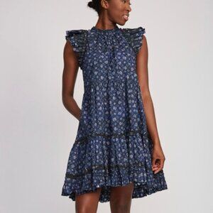 Ulla Johnson Blue Patterned Flowy Dress - Size 6